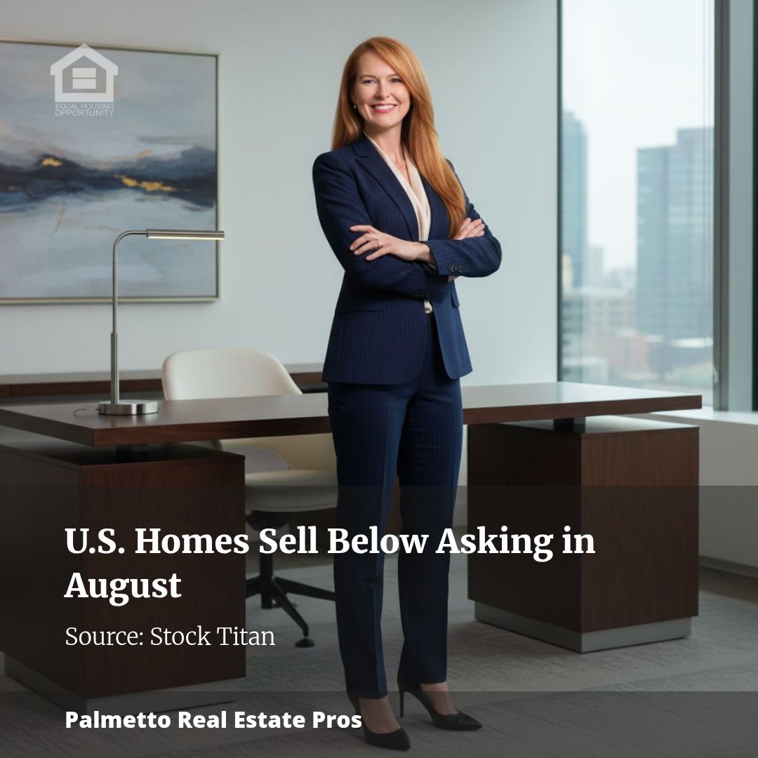 Three in five U.S. homes sold below asking in August. New listings reached their highest level in over four years.